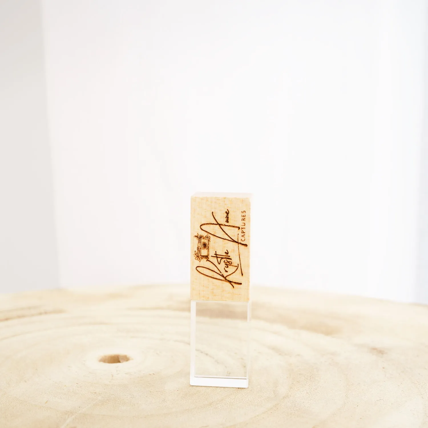 Crystal and Wood USB - Engraved