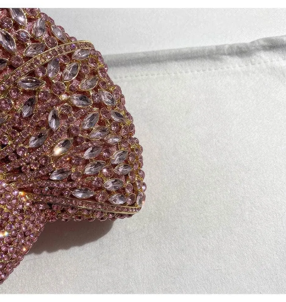 Crystal Rhinestone Bow Decor Luxury Purse