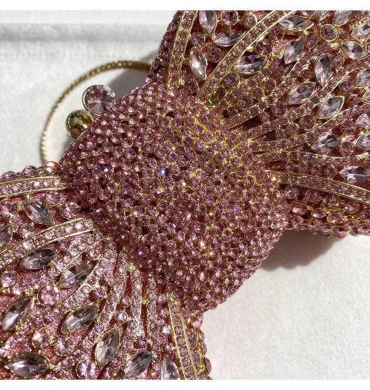 Crystal Rhinestone Bow Decor Luxury Purse