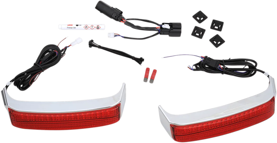 Custom Dynamics CD-SBSEQ-SS8-BR Sequential Bagz Saddlebag Lights - Gloss Black/Red Lens