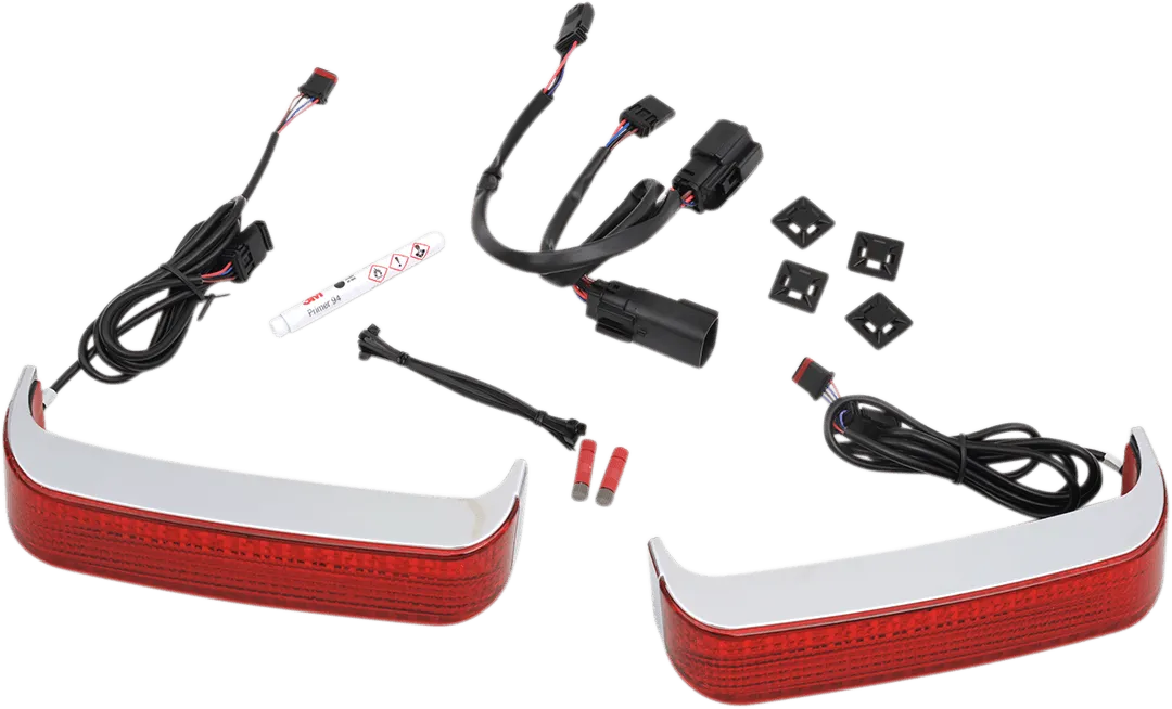Custom Dynamics CD-SBSEQ-SS8-CR Sequential Bagz Saddlebag Lights - Chrome/Red Lens