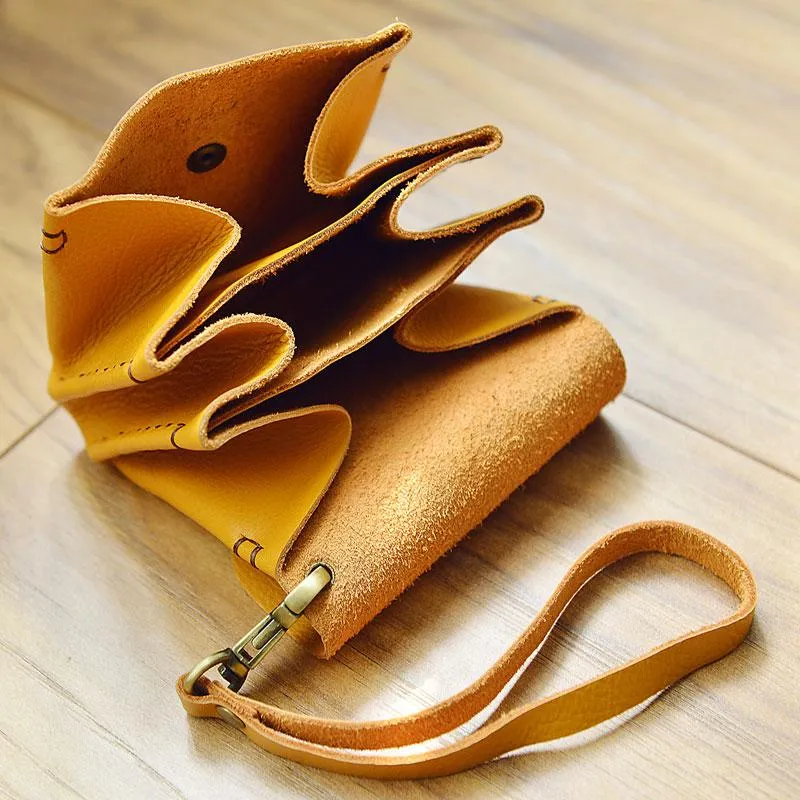 CUTE Accordion Women Card Change Holder HANDMADE LEATHER Pouch PERSONALIZED MONOGRAMMED GIFT CUSTOM Small Wallet