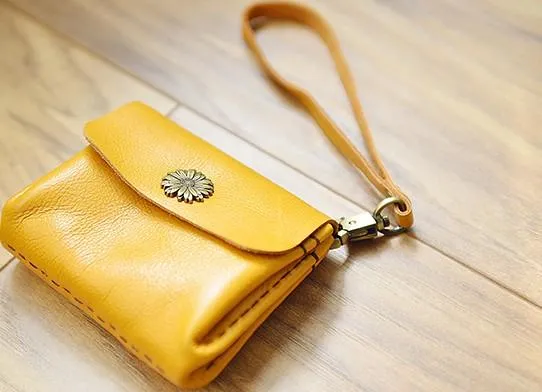 CUTE Accordion Women Card Change Holder HANDMADE LEATHER Pouch PERSONALIZED MONOGRAMMED GIFT CUSTOM Small Wallet