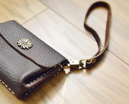 CUTE Accordion Women Card Change Holder HANDMADE LEATHER Pouch PERSONALIZED MONOGRAMMED GIFT CUSTOM Small Wallet