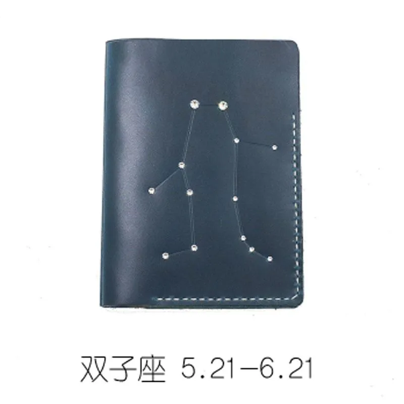 CUTE Women Constellation Passport Wallet LEATHER Blue PERSONALIZED MONOGRAMMED GIFT CUSTOM Wallet