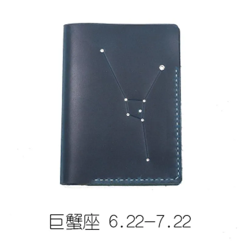 CUTE Women Constellation Passport Wallet LEATHER Blue PERSONALIZED MONOGRAMMED GIFT CUSTOM Wallet