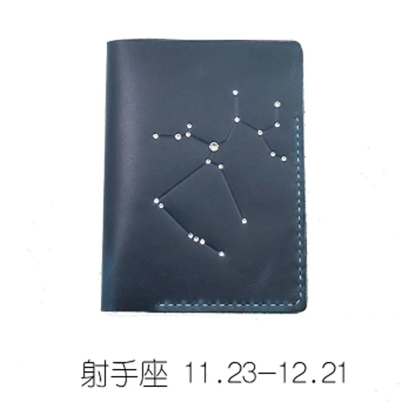 CUTE Women Constellation Passport Wallet LEATHER Blue PERSONALIZED MONOGRAMMED GIFT CUSTOM Wallet
