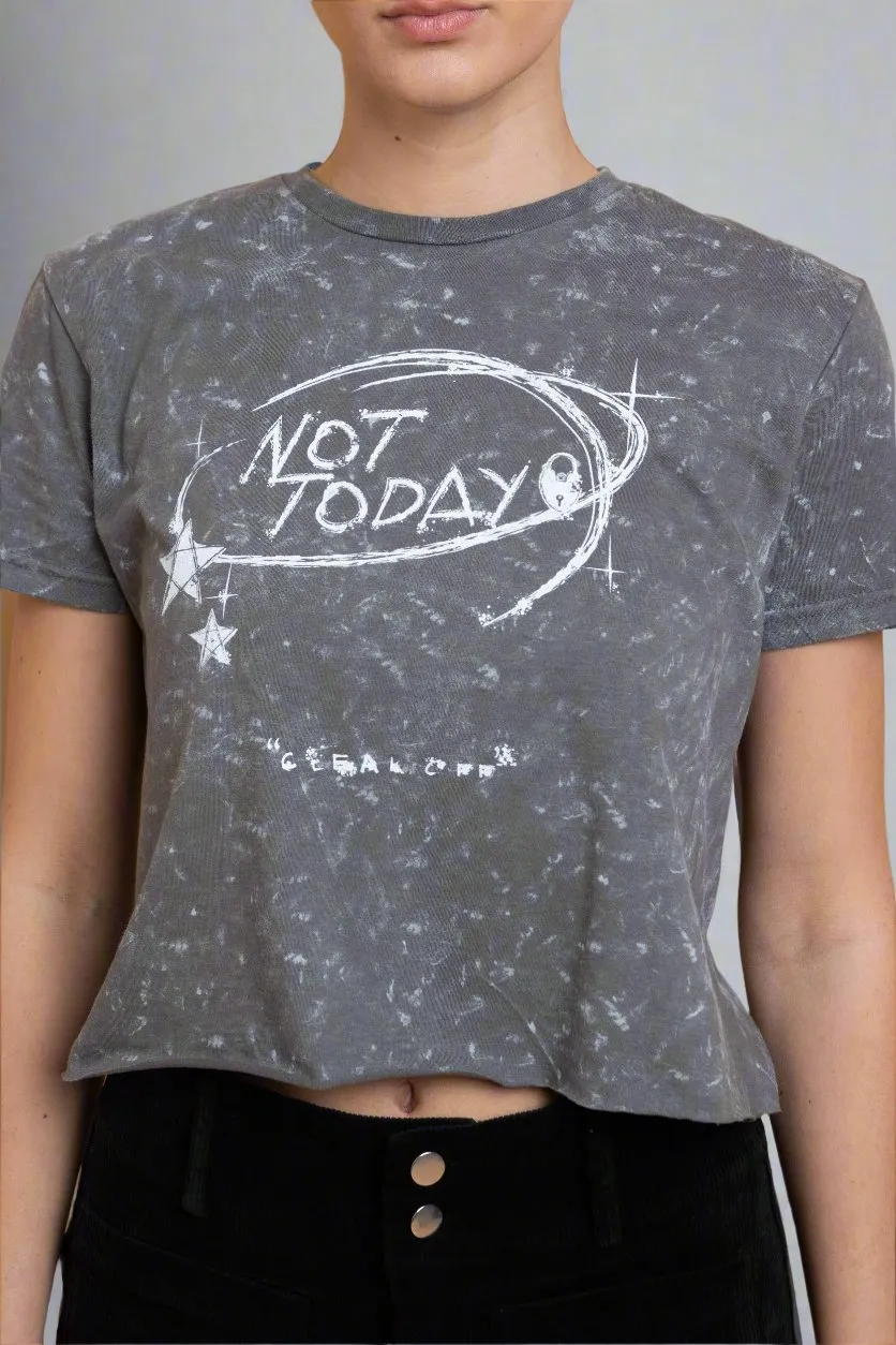 Daisy Street Not Today Snow Washed Baby Tee