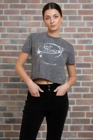Daisy Street Not Today Snow Washed Baby Tee
