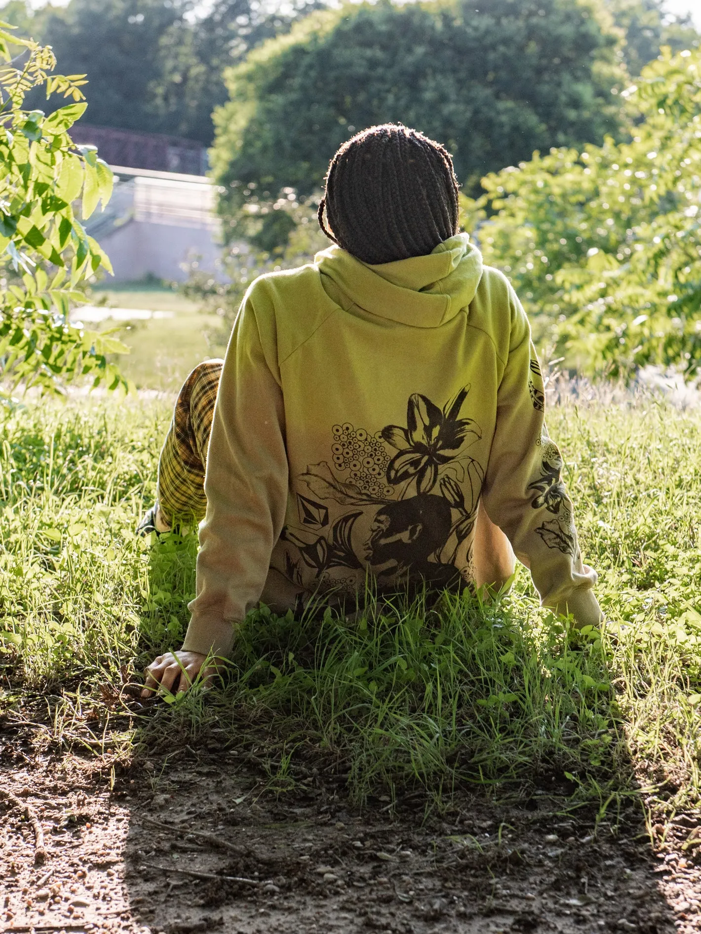 Dede  Brushed Back Hoodie - ISLAND GREEN