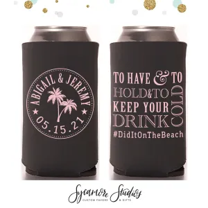 Destination Wedding - Slim 12oz Wedding Can Cooler #46S