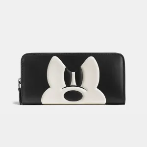 Disney Frowning Mickey Mouse Glovetanned Leather Accordion Zip Wallet