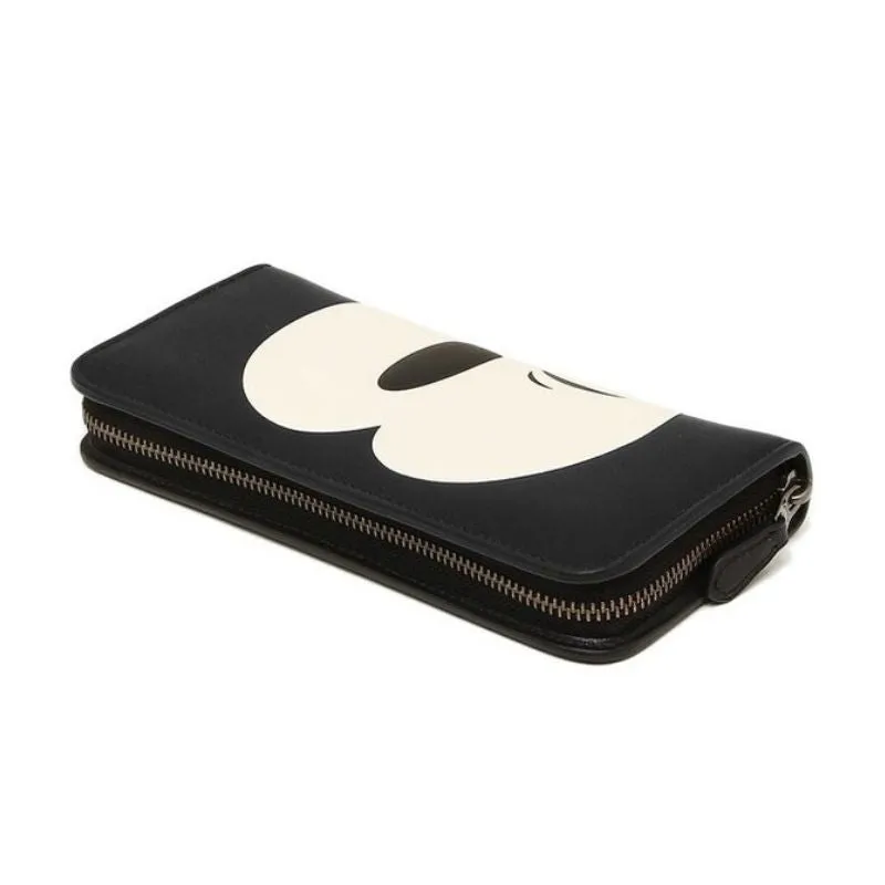 Disney Winking Mickey Mouse Glovetanned Leather Accordion Zip Wallet