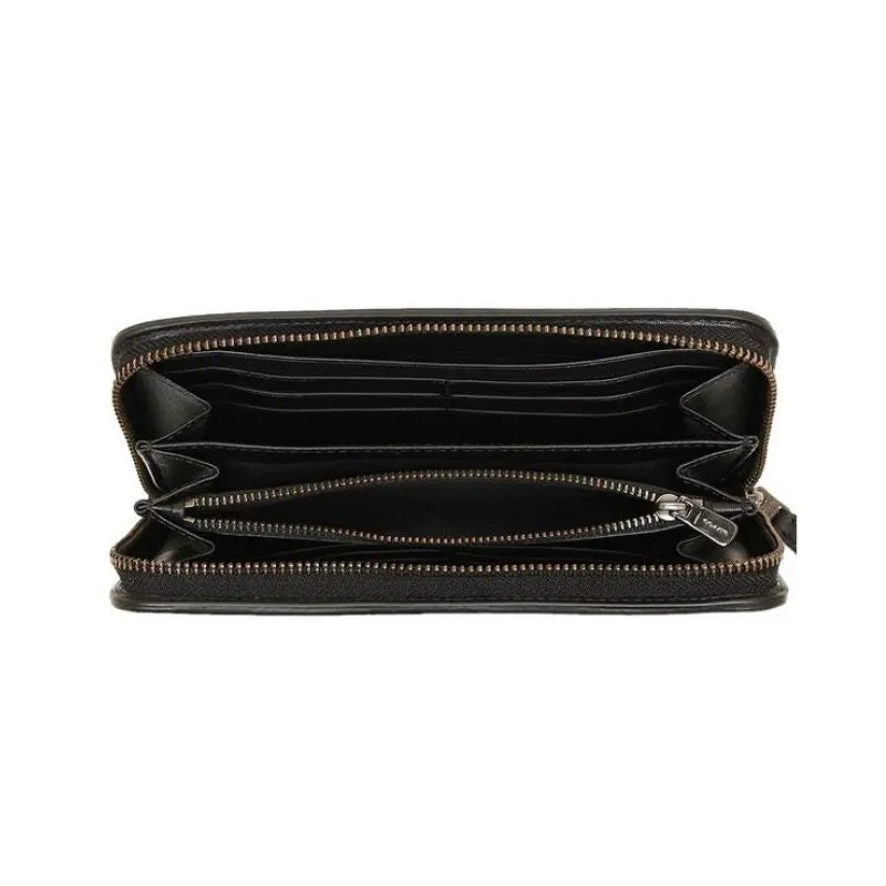 Disney Winking Mickey Mouse Glovetanned Leather Accordion Zip Wallet