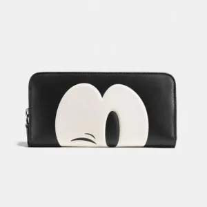 Disney Winking Mickey Mouse Glovetanned Leather Accordion Zip Wallet