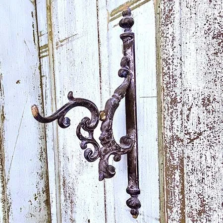 Distressed Metal Leafwork Hook