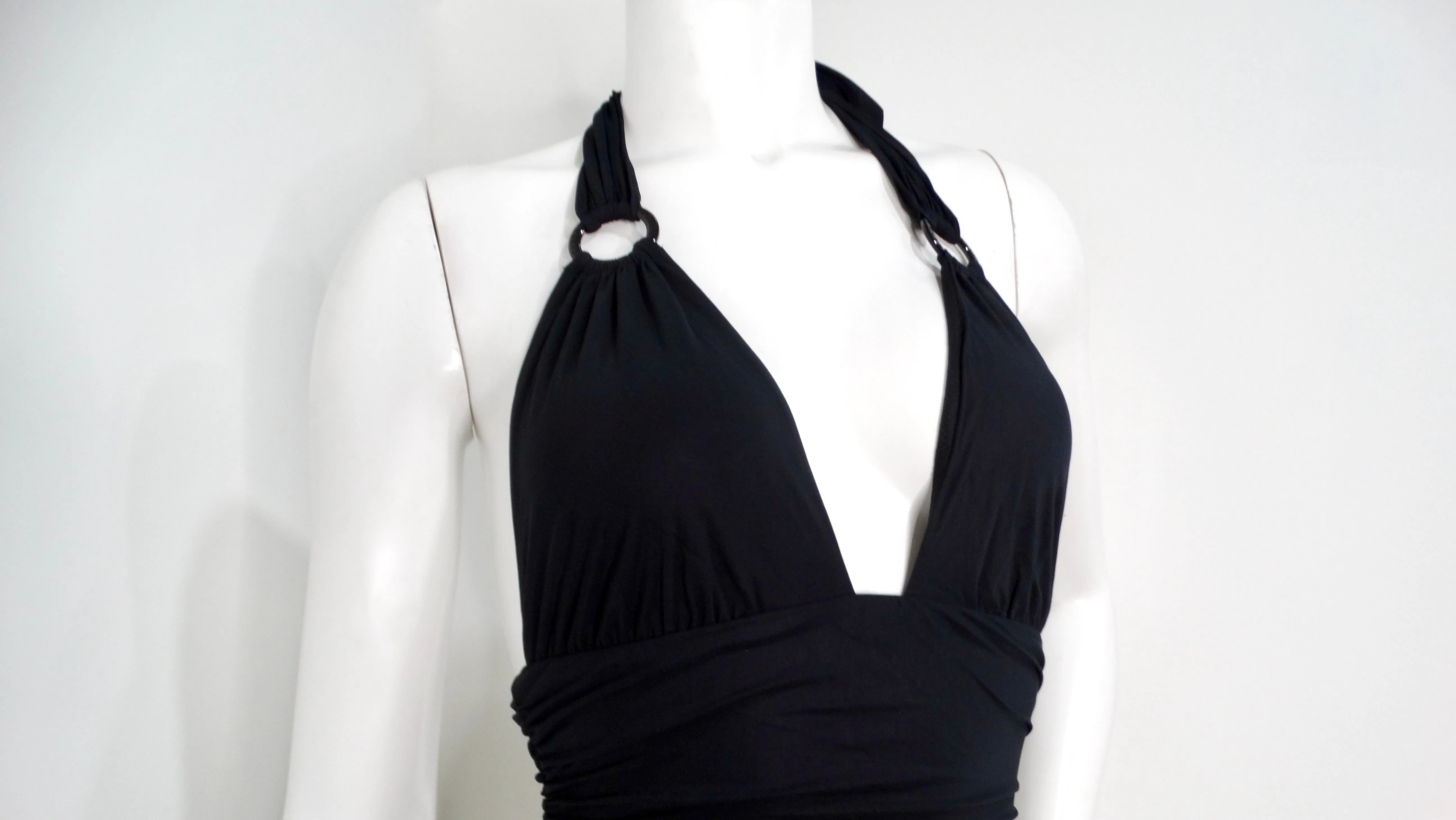 Dolce & Gabbana Black One-Piece Swimsuit With Plunging Neckline