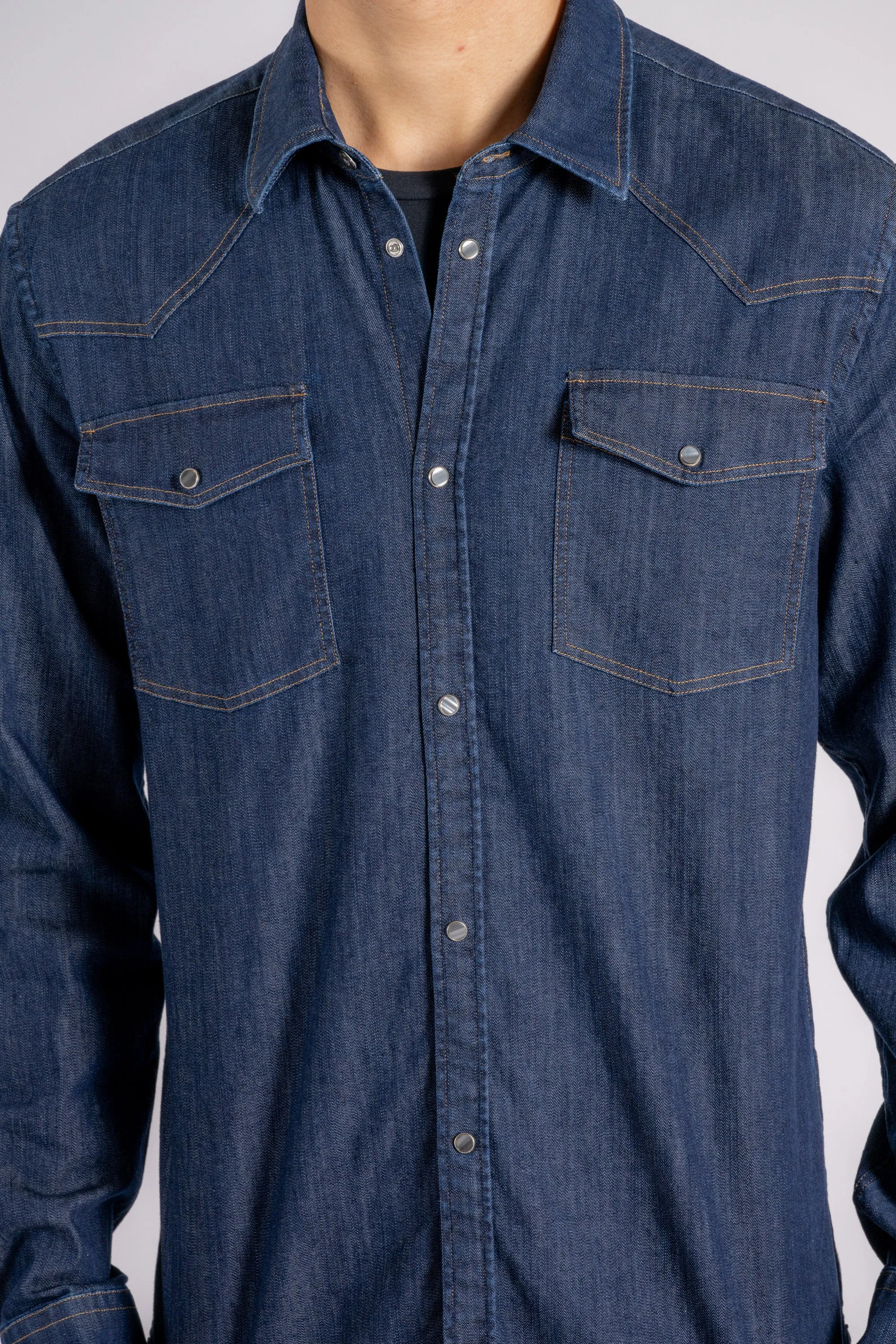 Dondup Camicia Texano 98% Cotone 2% Elastam Blu