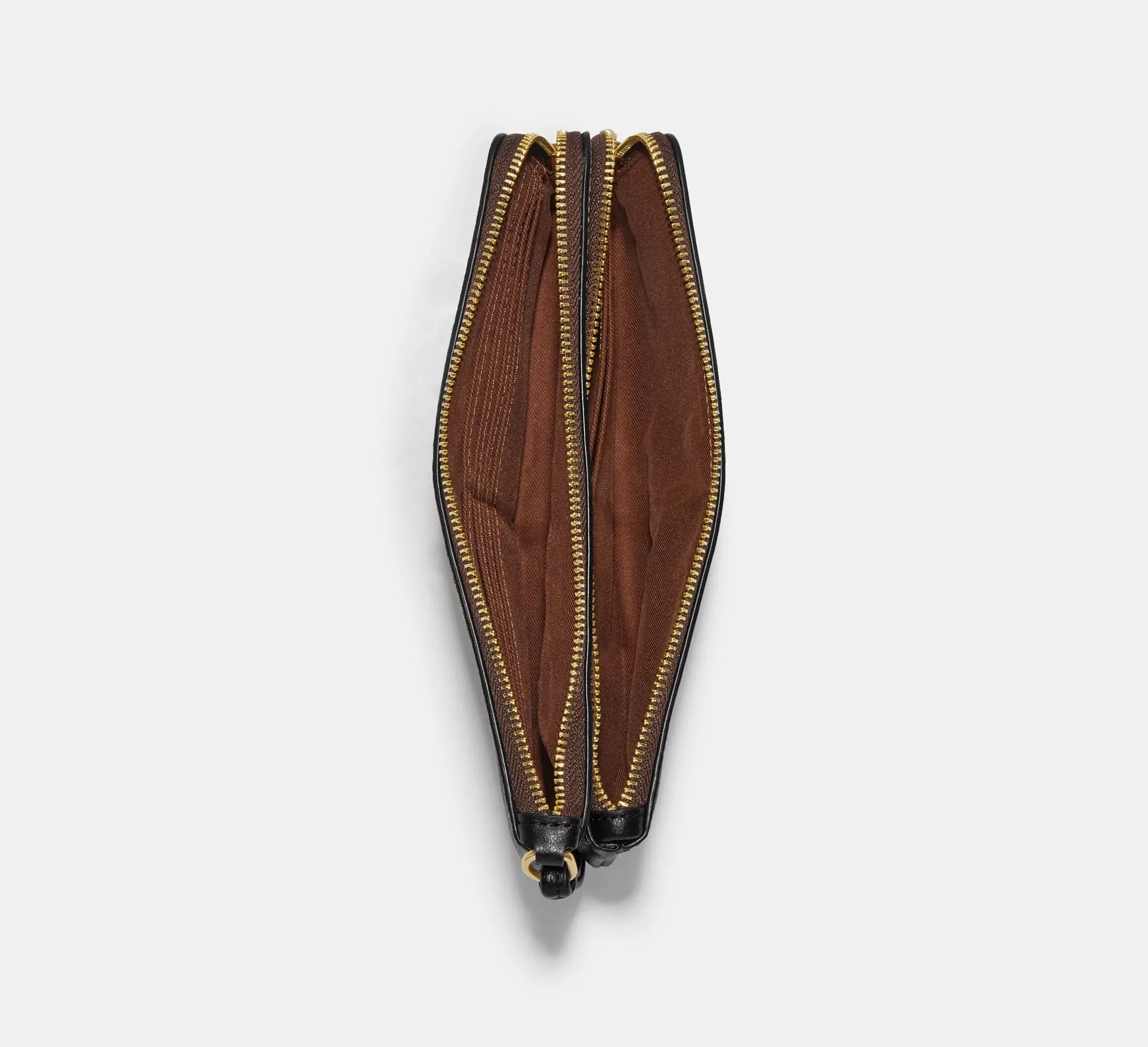 Double Zip Wallet In Blocked Signature Canvas