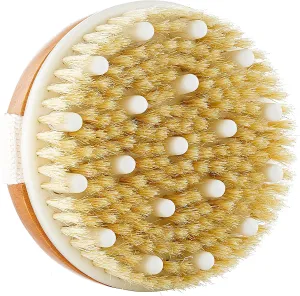 Dry Skin Body Brush - Improves Skin's Health and Beauty - Natural Bristle - Remove Dead Skin and Toxins, Cellulite Treatment, Improves Lymphatic Functions, Exfoliates, Stimulates Blood Circulation