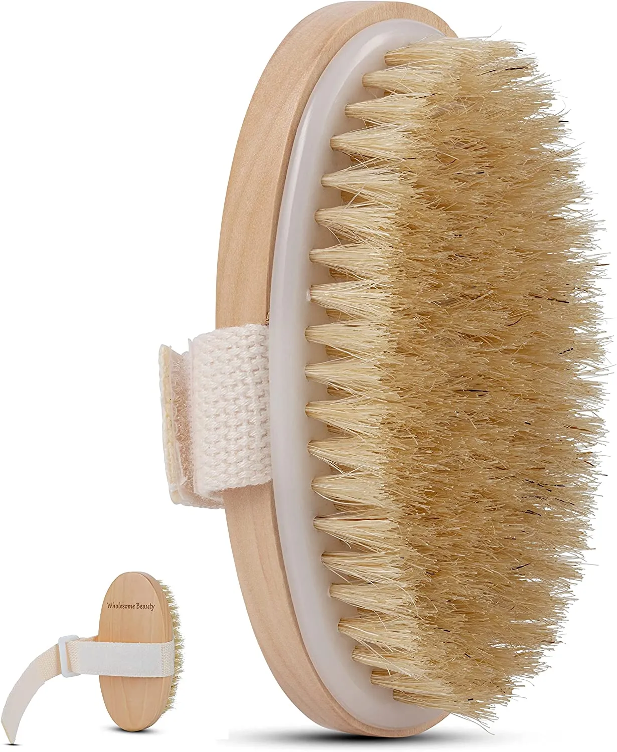 Dry Skin Body Brush - Improves Skin's Health and Beauty - Natural Bristle - Remove Dead Skin and Toxins, Cellulite Treatment, Improves Lymphatic Functions, Exfoliates, Stimulates Blood Circulation