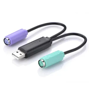 Dual PS2 Female to USB Male Converter Adapter Cable for Trackball Install