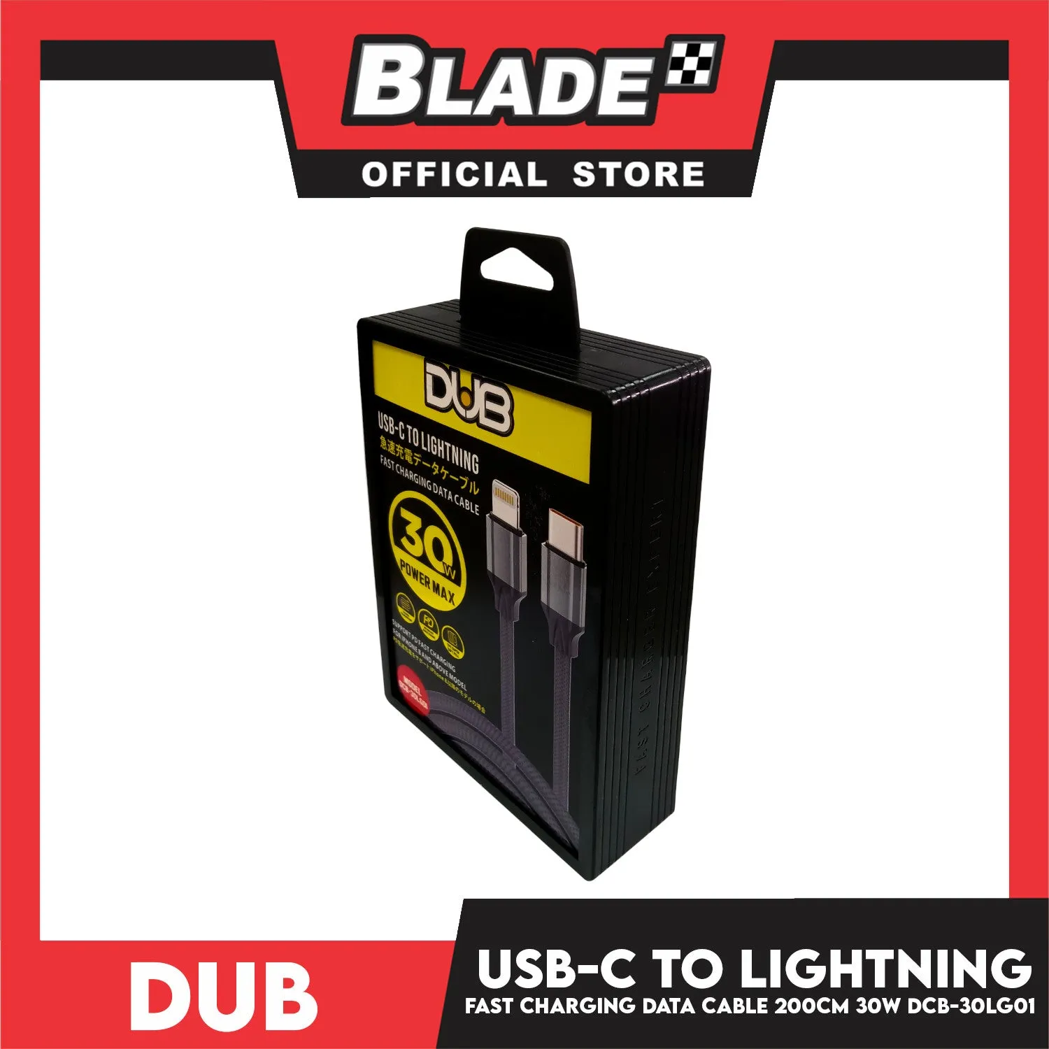Dub USB-C to Lighthing Fast Charging Data Cable 200cm 30W Power Max DCB-30LG01