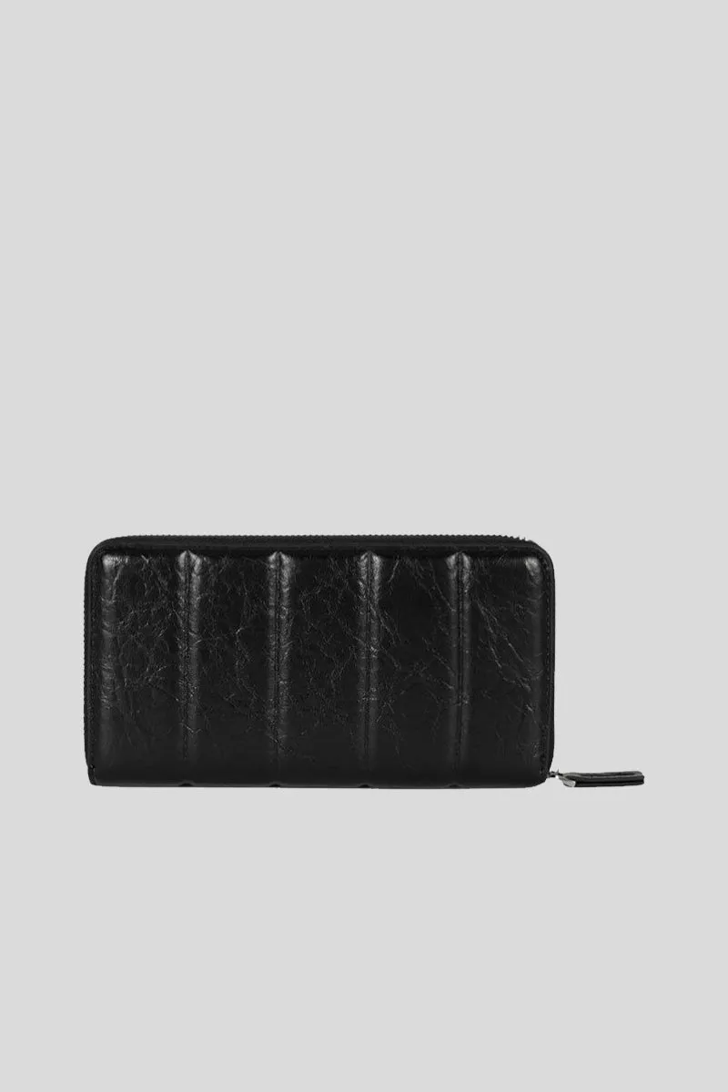 Dune Zip Around Lg Crackle' Pu - Black