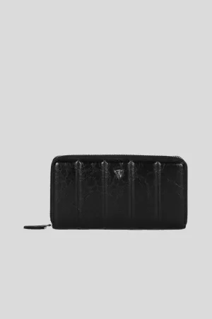 Dune Zip Around Lg Crackle' Pu - Black