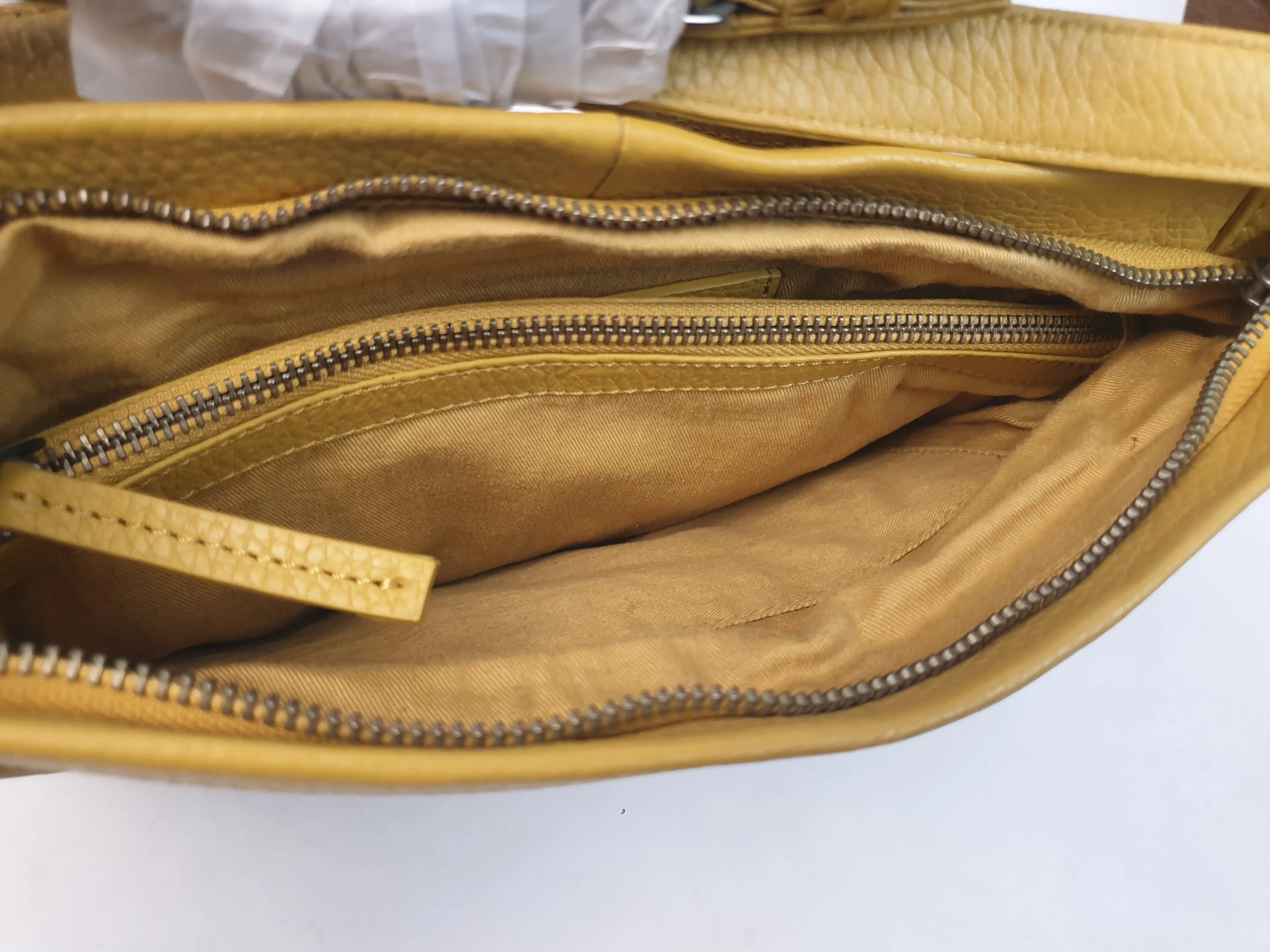 Elk soft leather mustard bag with adjustable strap
