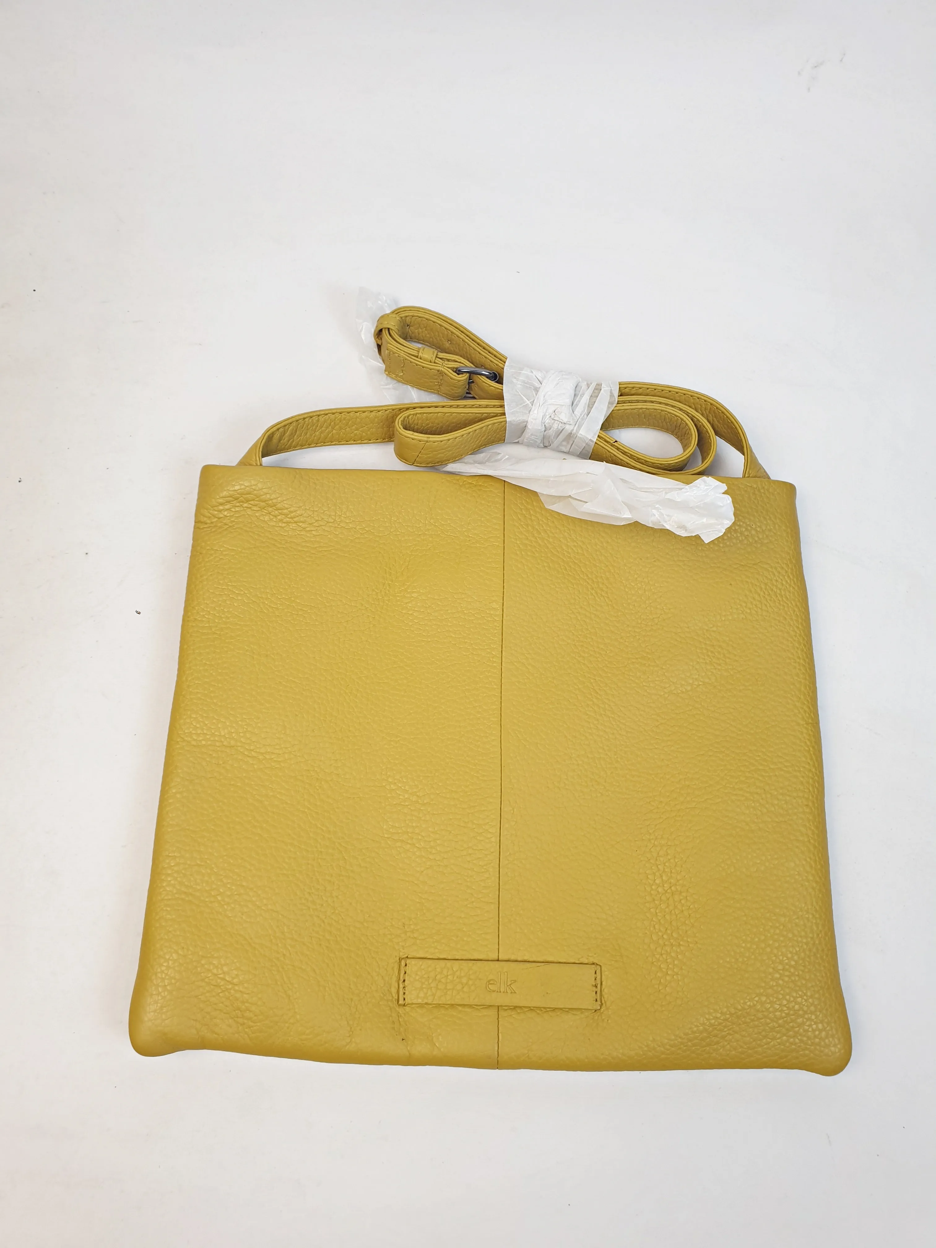 Elk soft leather mustard bag with adjustable strap