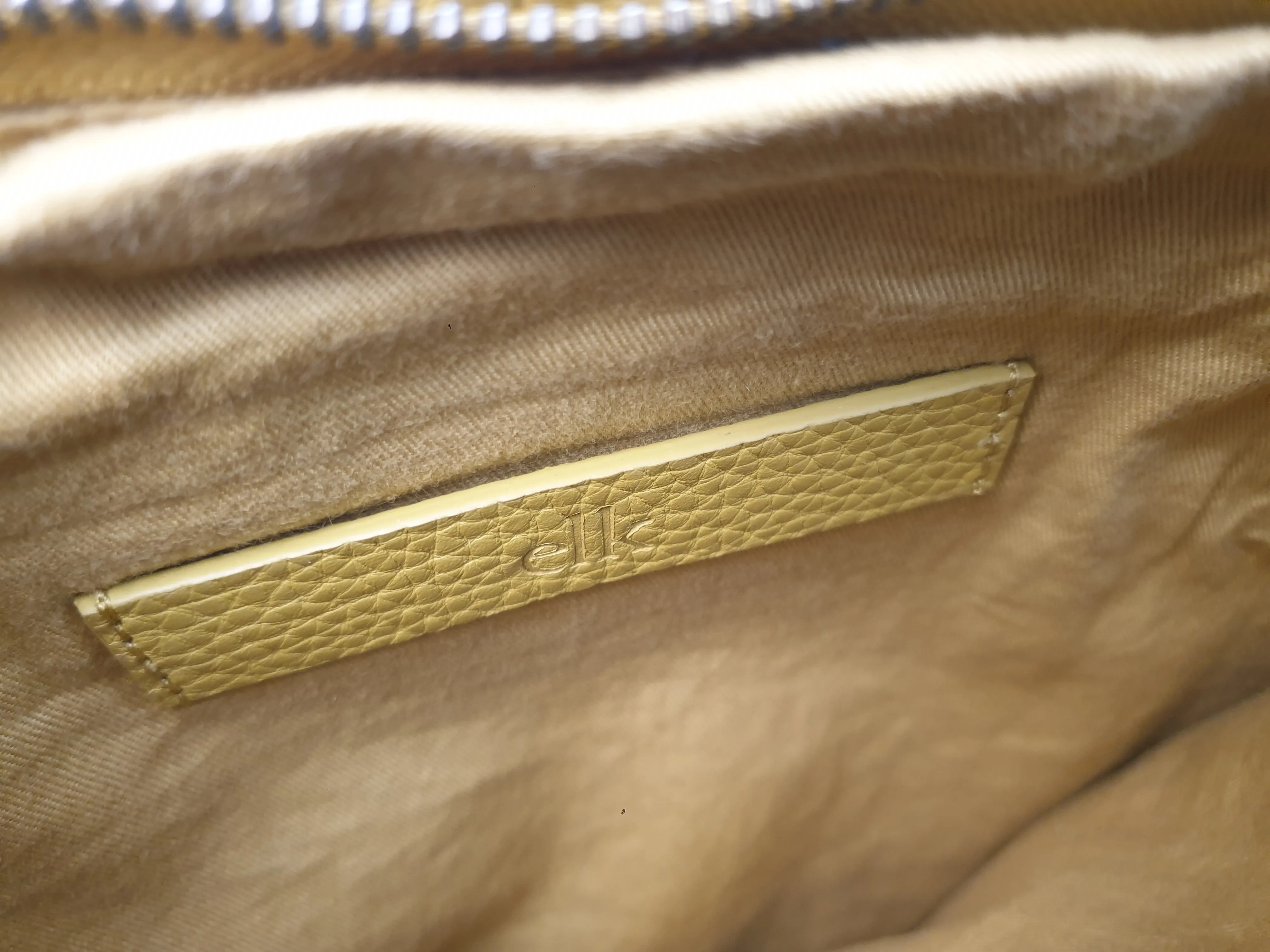 Elk soft leather mustard bag with adjustable strap