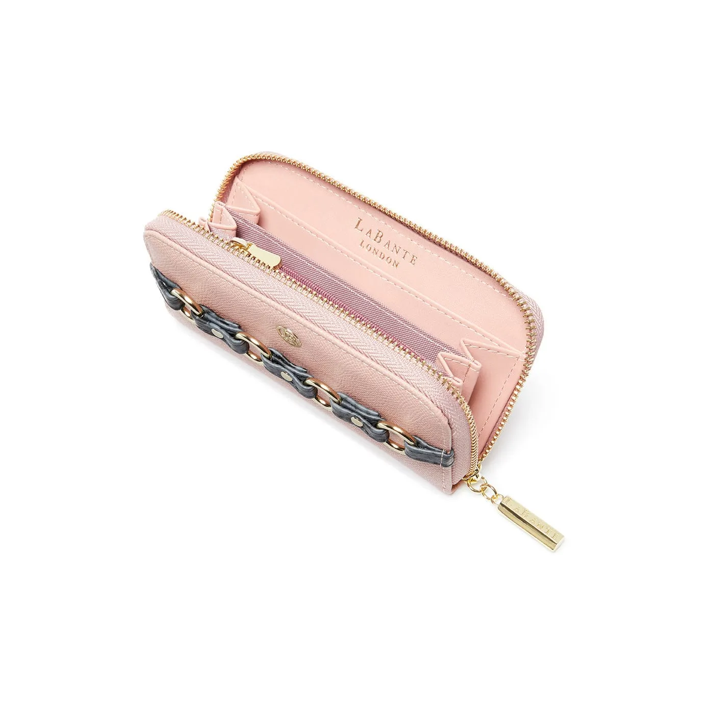 Ellen Vegan Leather Zip Around Wallet | Pink