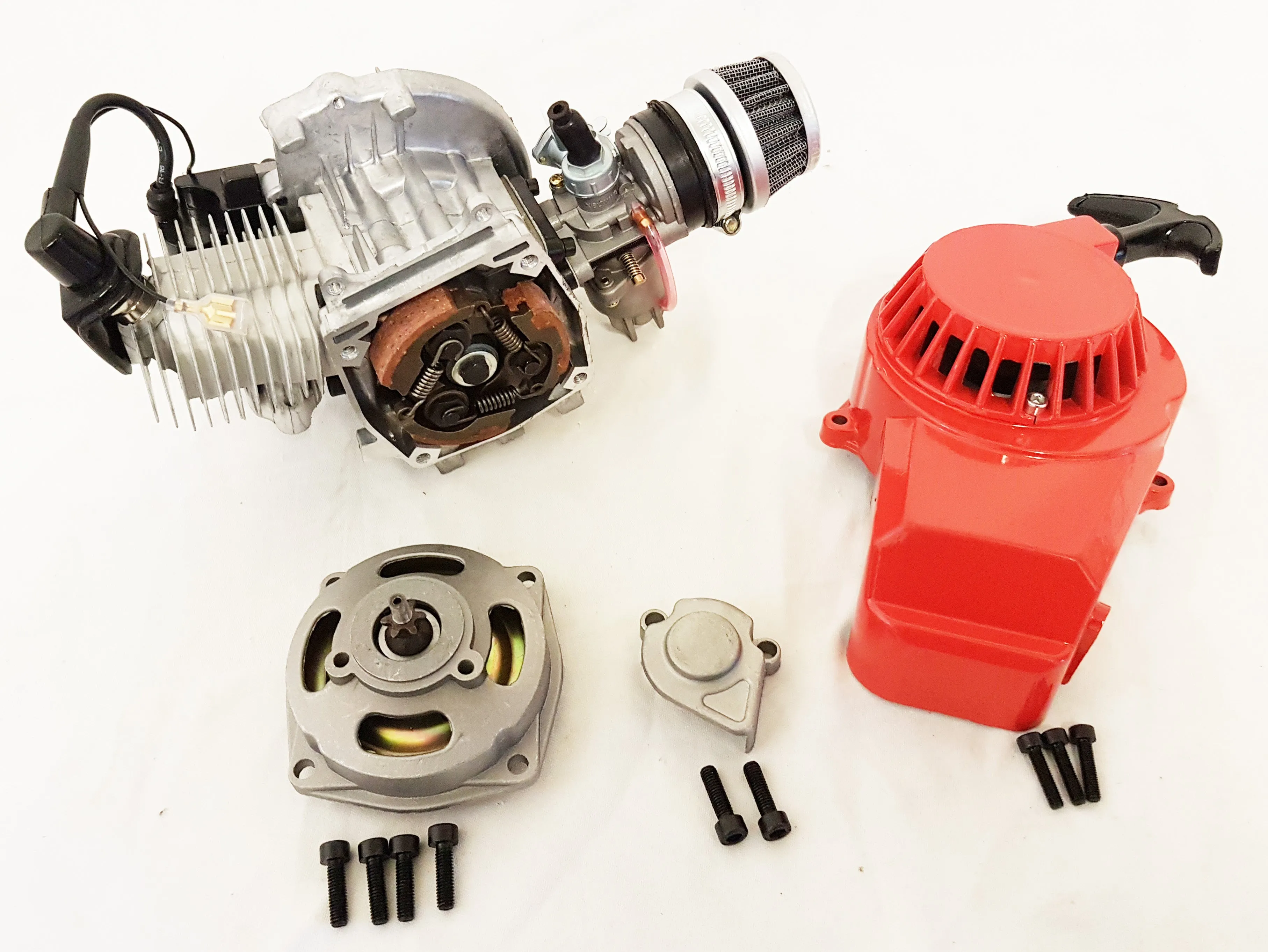 ENG22 ENGINE & CARB AIR FILTER HEAD RED PULL START FOR 49CC MINI MOTO / MINI QUAD BIKE