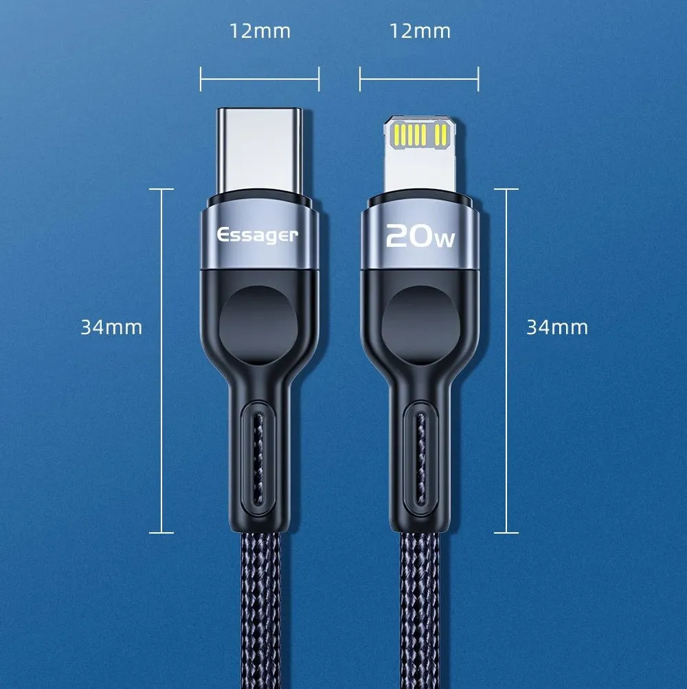 Essager® Kabel USB-C -> Lightning 20W (iPhone, iPad, etc.), Oplot