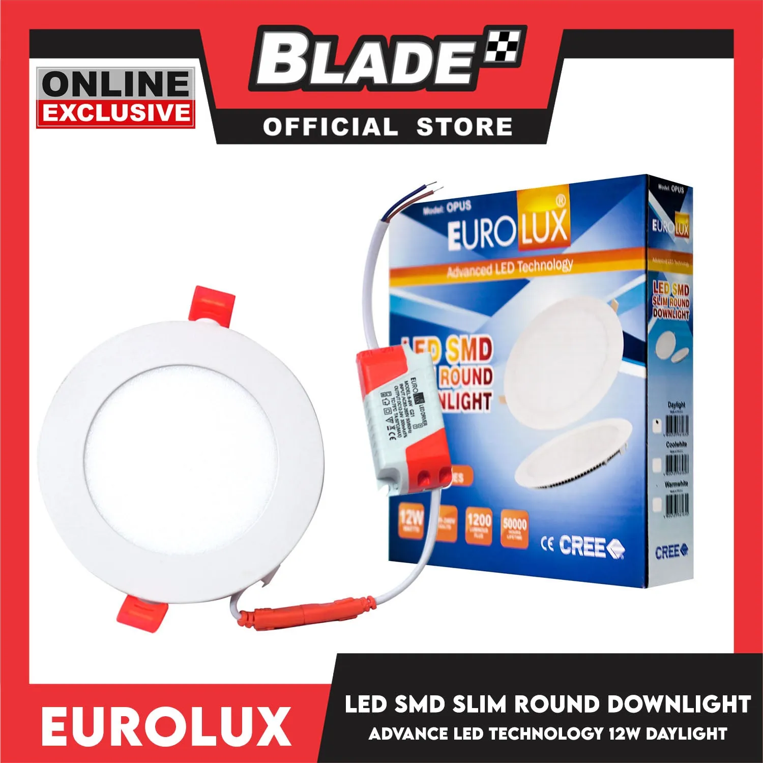 Eurolux OPUS LED SMD Slim Round Downlight 6 Inches 1200 lumens 12 watts (Daylight)