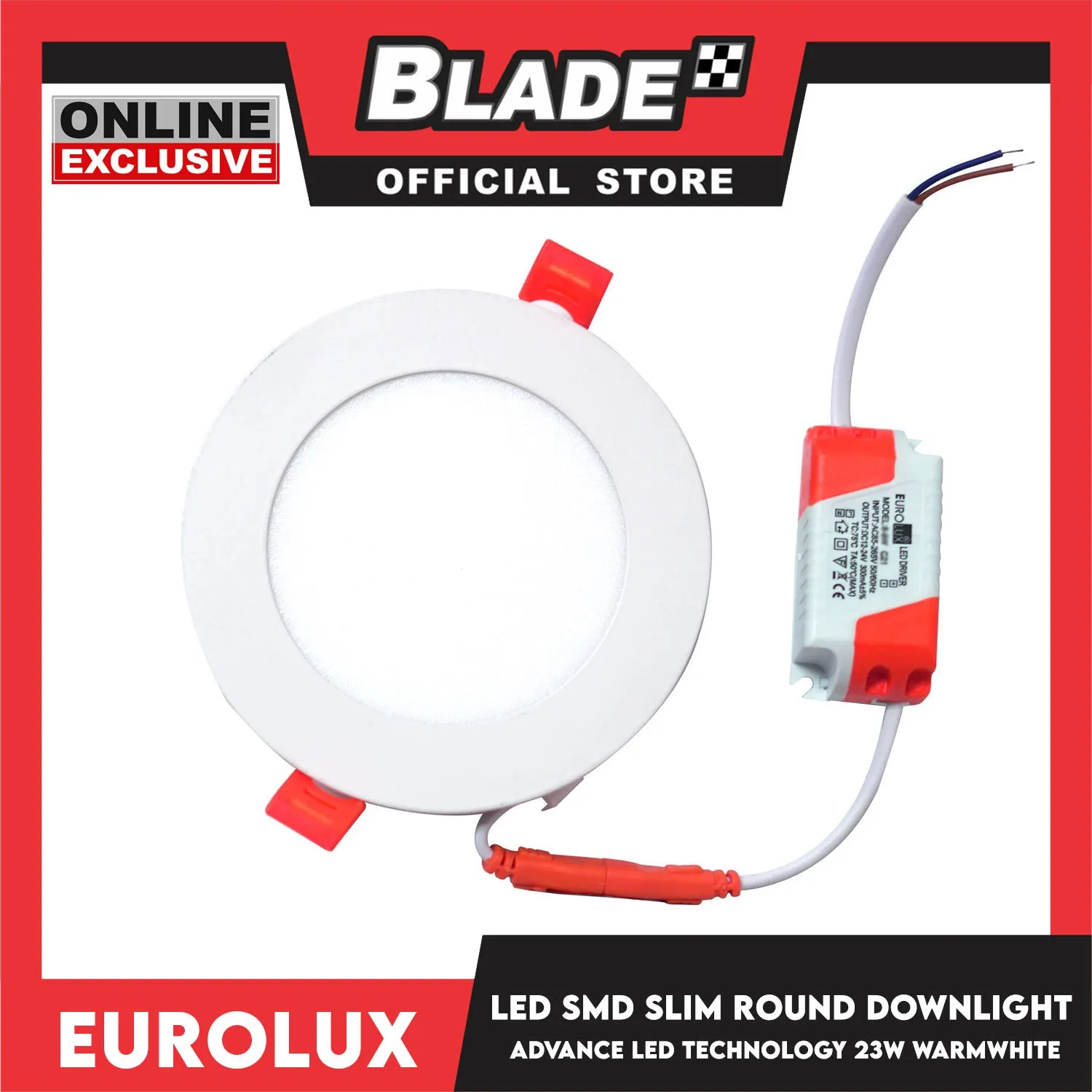 Eurolux OPUS LED SMD Slim Round Downlight 8 Inches 2300 lumens 23 watts (Warmwhite)