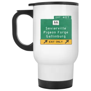 Exit 407 - 14 oz. White Travel Mug