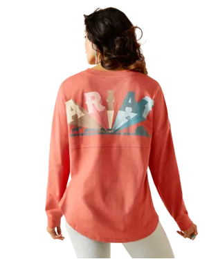 FADED ROSE ARIAT LADIES OVERSIZED LONG SLEEVE T SHIRT