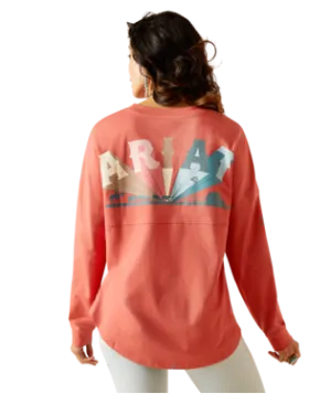 FADED ROSE ARIAT LADIES OVERSIZED LONG SLEEVE T SHIRT