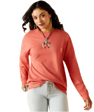 FADED ROSE ARIAT LADIES OVERSIZED LONG SLEEVE T SHIRT