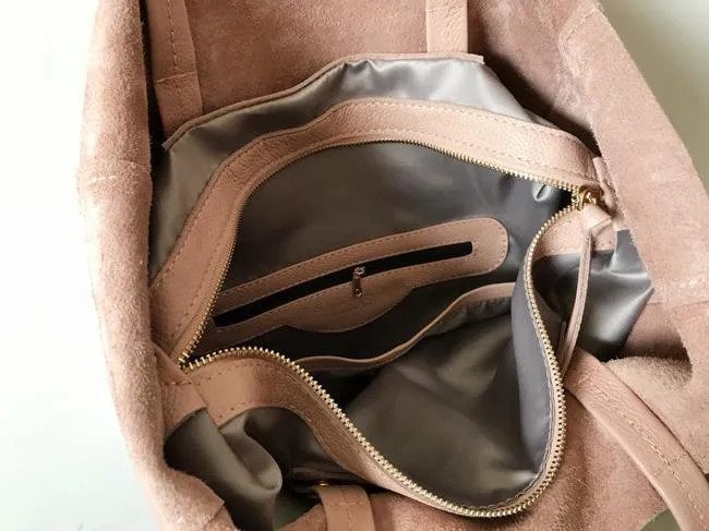 Fashion Womens Light Pink Leather Oversize Tote Bag Pink Shoulder Tote Bag Pink Handbag Tote For Women