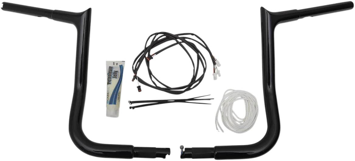 Fat Baggers, Inc. 909212-B 1-1/4in. EZ Install Handlebar Kit with Pointed Top Handlebars - Gloss Black