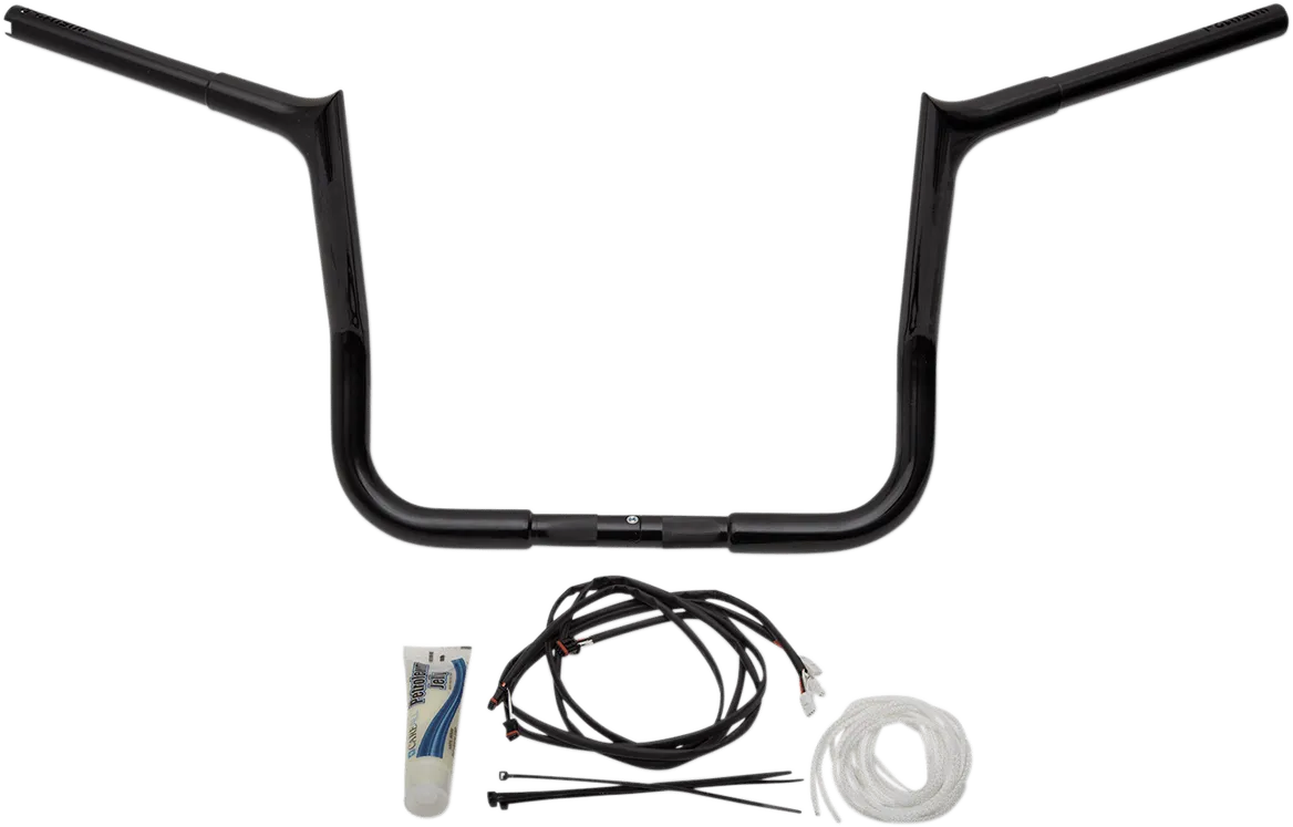 Fat Baggers, Inc. 909212-B 1-1/4in. EZ Install Handlebar Kit with Pointed Top Handlebars - Gloss Black