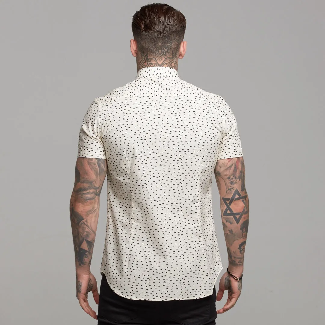 Father Sons Super Slim Stretch Classic Cream and Black Poly Print - FS471