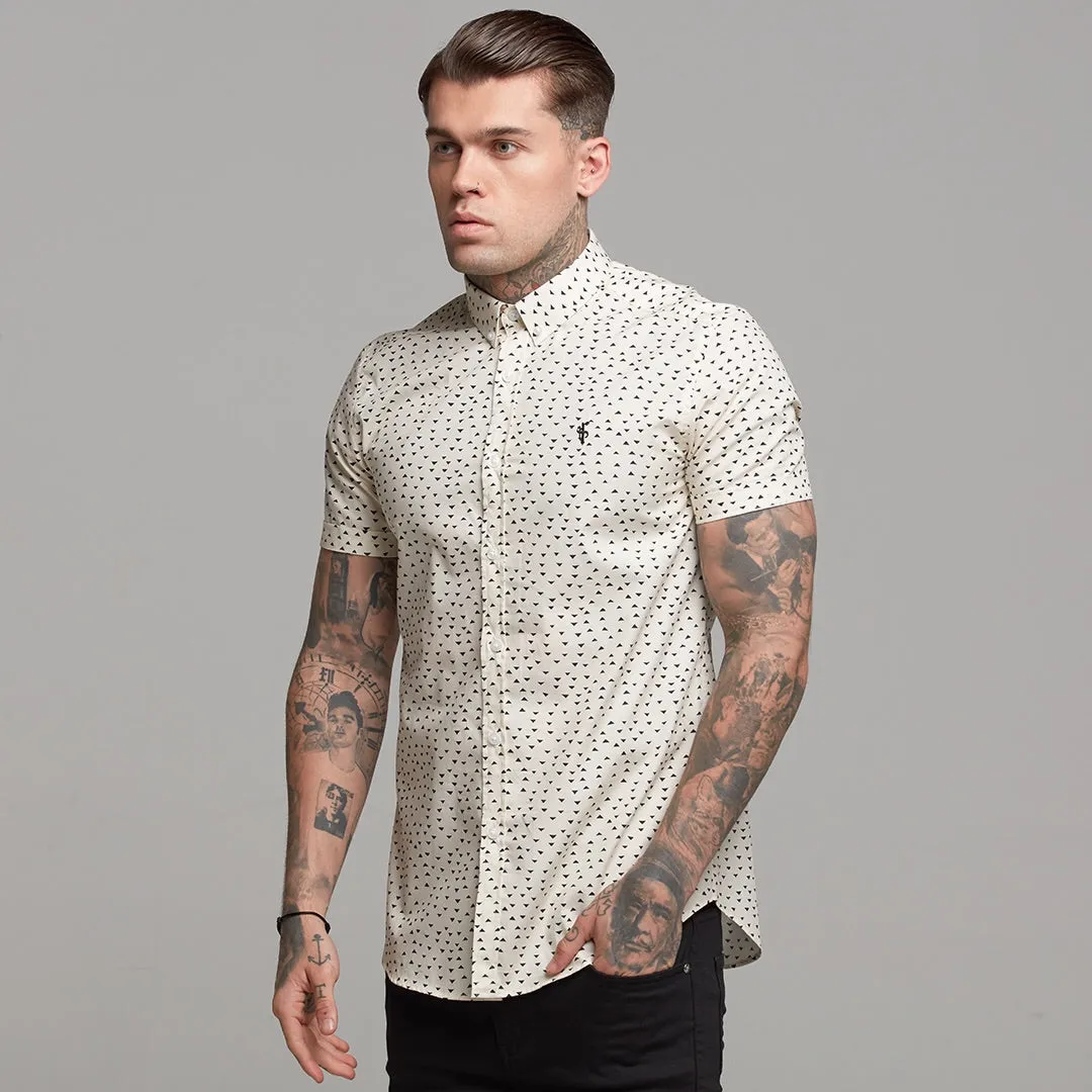 Father Sons Super Slim Stretch Classic Cream and Black Poly Print - FS471