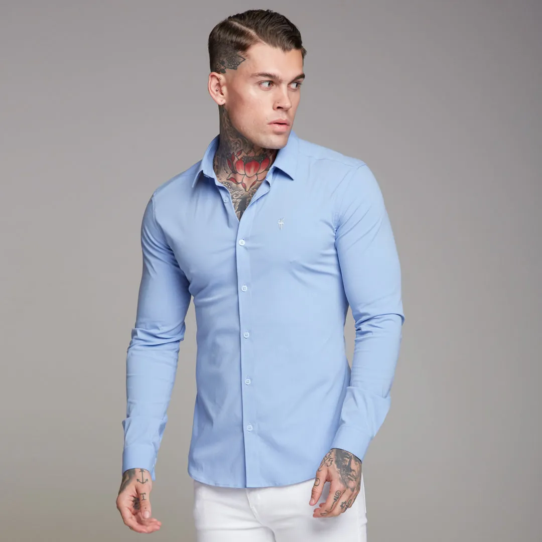 Father Sons Super Slim Ultra Stretch Classic Light Blue Shirt - FS356