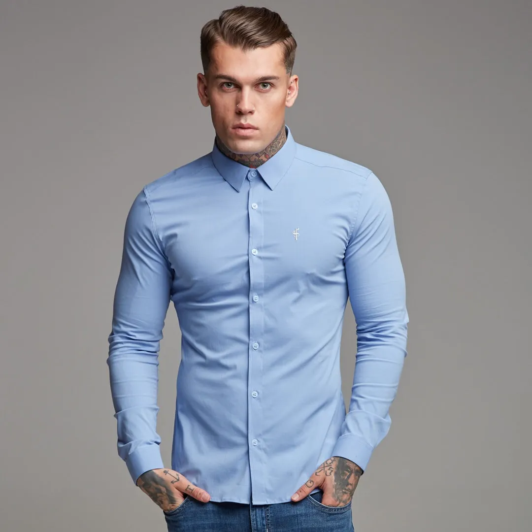 Father Sons Super Slim Ultra Stretch Classic Light Blue Shirt - FS356