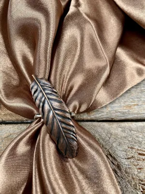 Feather Concho Copper Scarf Slide