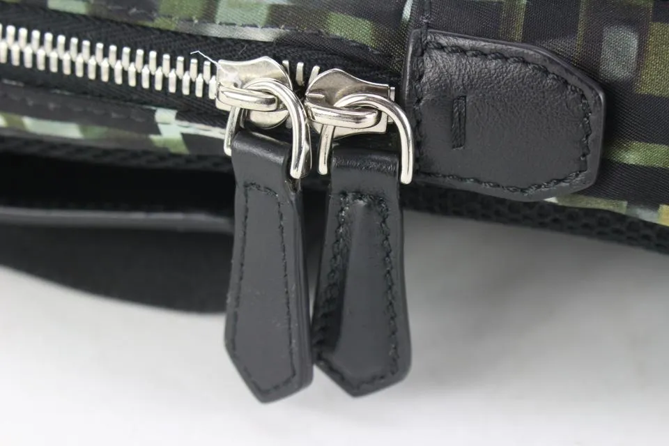 Fendi Black Green Nylon CamouFF Camo Sling Crossbody Messenger 76f513s